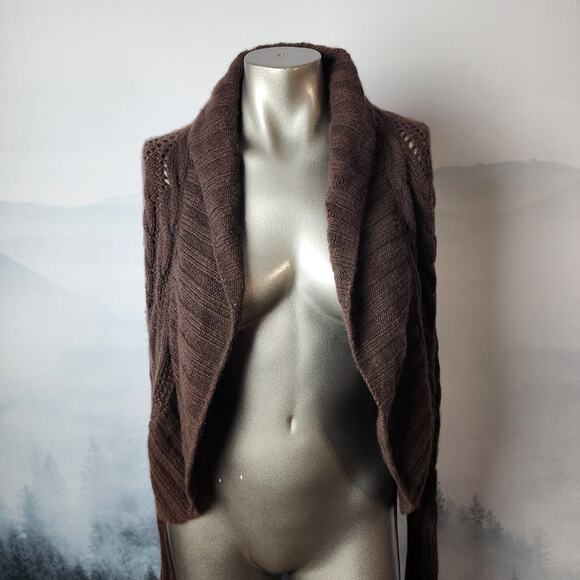 Autumn Cashmere 100% Pure Cashmere Chocolate Brown Knit Cardigan | Women's XS - Picture 2 of 12